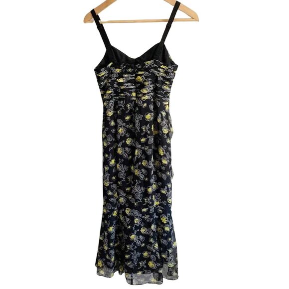 Cinq A Sept Margot Midi Dress 2 Black Floral NEW - Picture 5 of 9